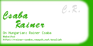 csaba rainer business card